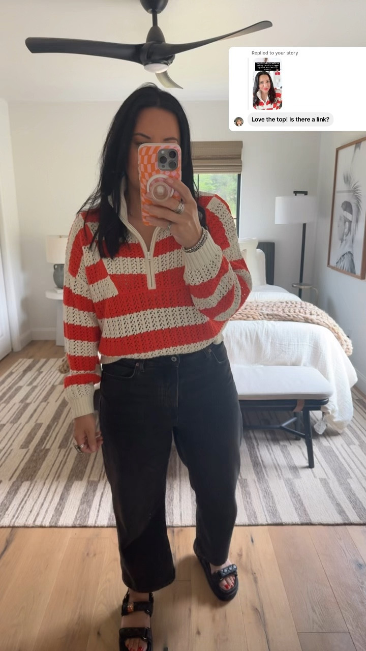 Top size large, jeans size 30 (I’m a size 10, also size down if you are between sizes), shoes fit tts (I’m a 9.5/10 and got a 10). 

#LTKOver40 #LTKTravel #LTKMidsize