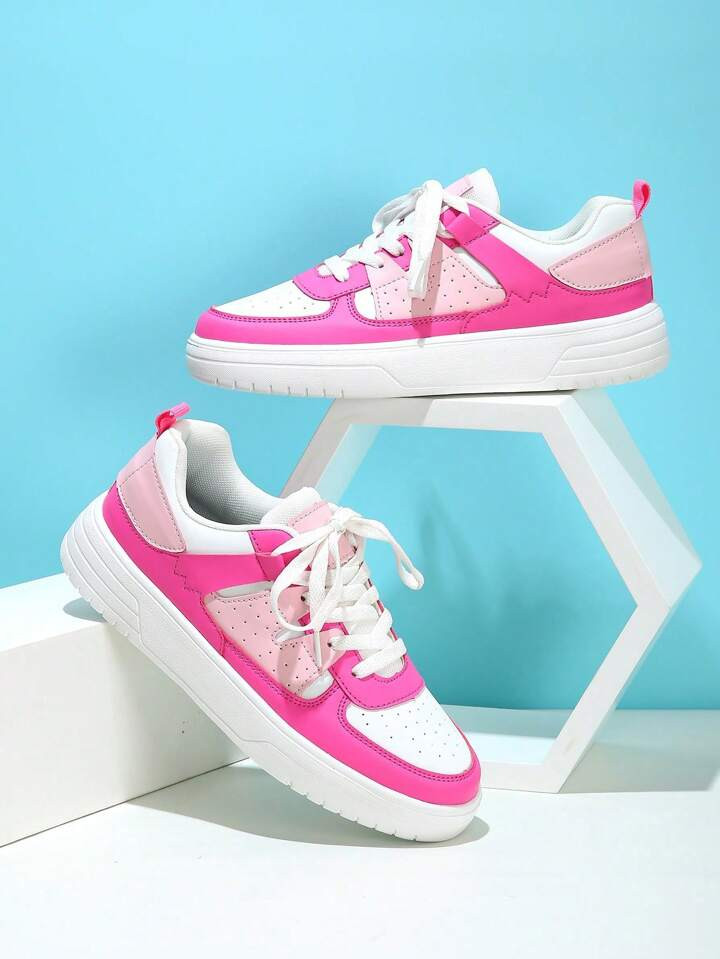 Lady's Sneaker Walking Style Shoes  Women's Casual Shoes Outdoor Pink Sneakers | SHEIN | SHEIN