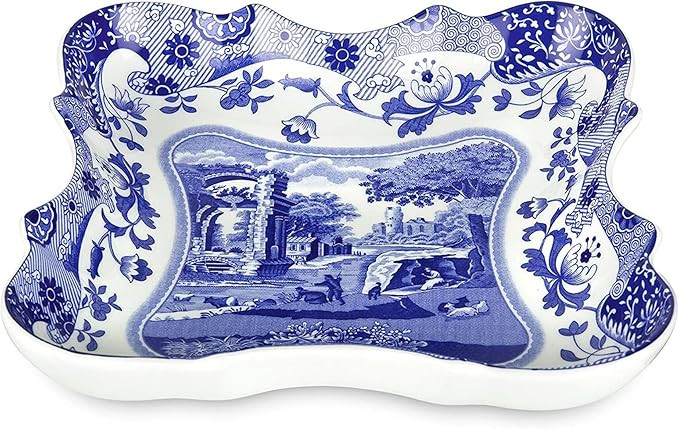 Spode Blue Italian Devonia Tray - 7.5 Inch Porcelain Decorative Serving Tray - Shallow Serving Bo... | Amazon (US)