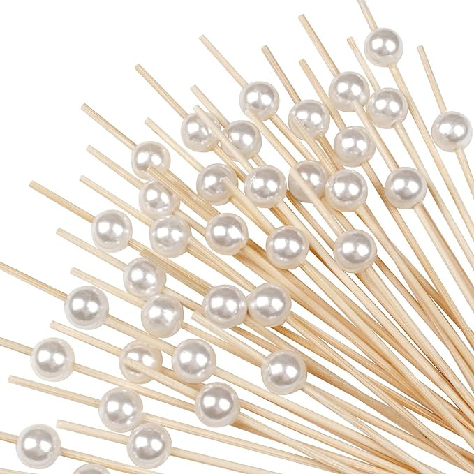 100 Pcs Cocktail Picks for Appetizers - Long Decorative Toothpicks for Party, Fancy Bamboo Skewer... | Amazon (US)
