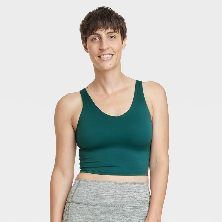 Women's Light Support V-Neck Cropped Sports Bra - All in Motion™ | Target