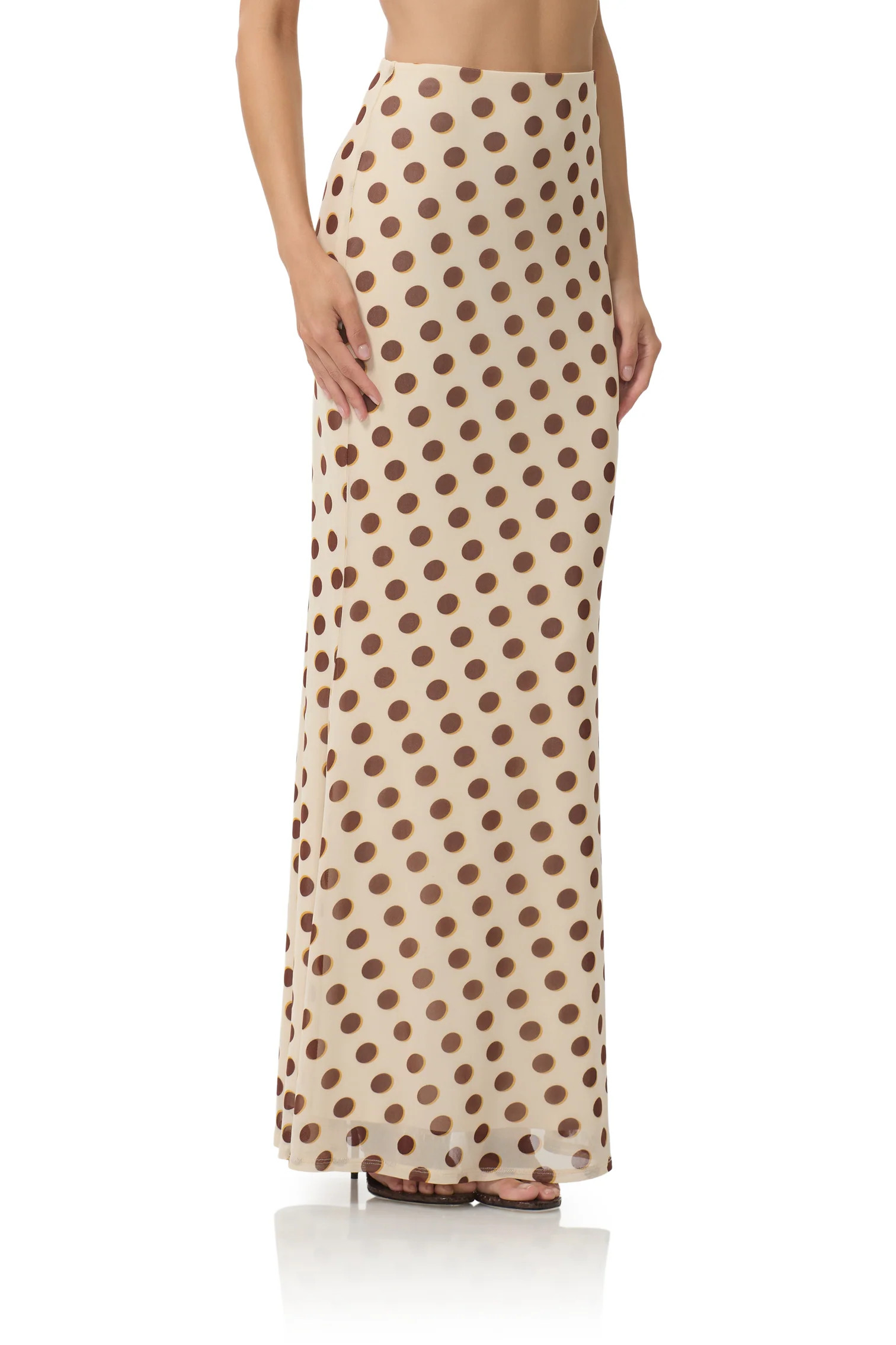 Tegan Maxi Skirt - Gold Halo Dot | ShopAFRM