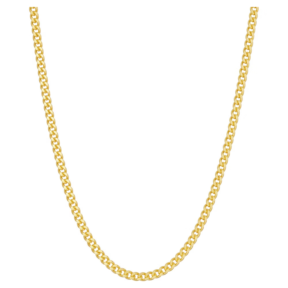 Tiara Gold Over Silver 18"" Curb Chain Necklace | Target
