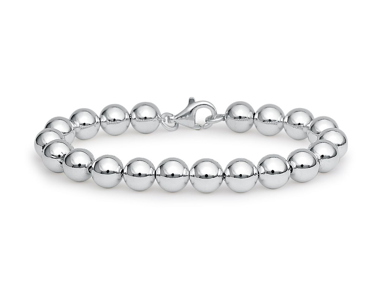 7.5" Beads Bracelet in Sterling Silver (8 mm) | Blue Nile