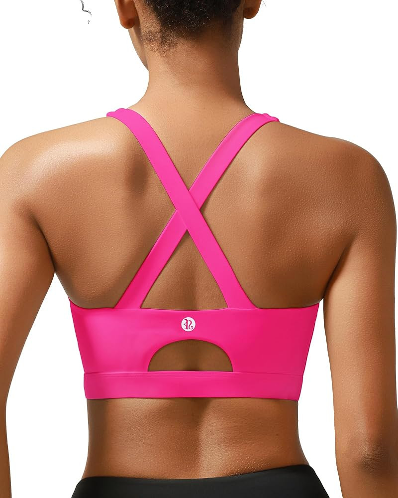 RUNNING GIRL Sports Bra for Women High Support,Molded Cup Strappy Running Sports Bras with Sewn i... | Amazon (US)