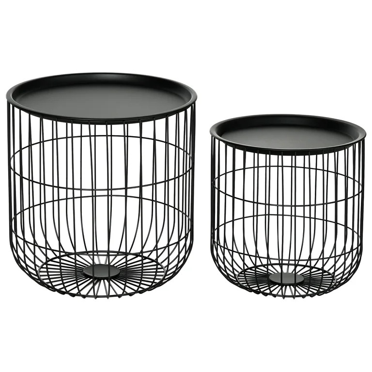 Coffee Table Set of 2 - Nesting Table with Storage - Walmart.com | Walmart (US)