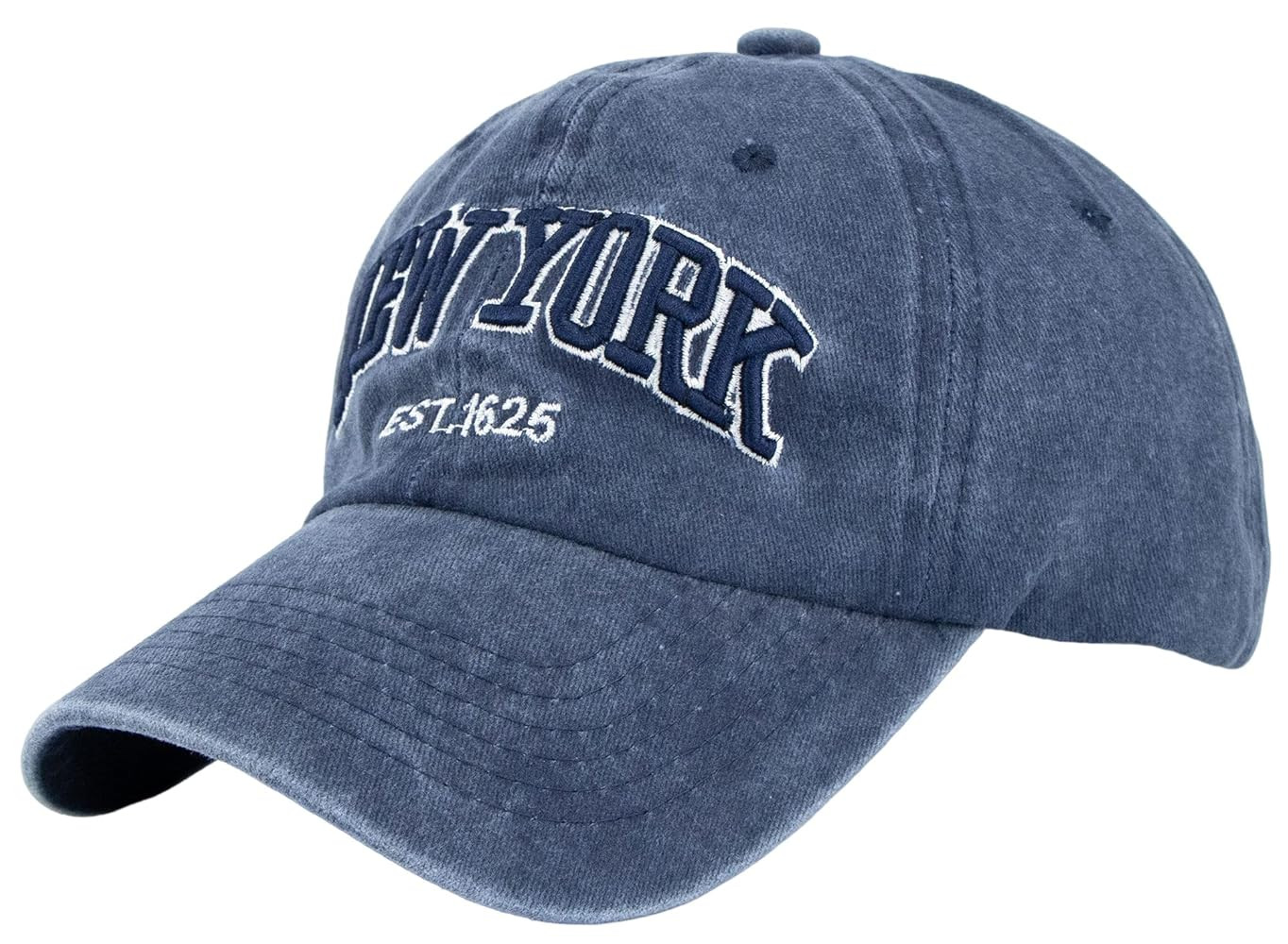 Baseball Hat New-York Distressed-Adjustable-Strapback - Washed Twill Dad Hat Unisex | Amazon (US)