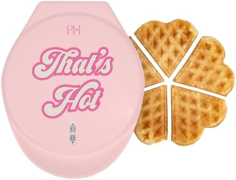 Paris Hilton Heart Waffle Maker, Makes 5 Mini Heart Shaped Waffles or 1 Individual Waffle, Easy t... | Amazon (US)