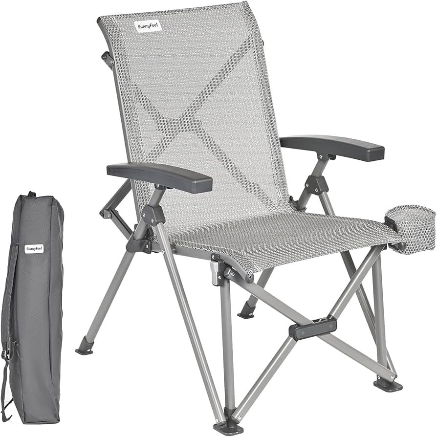 SUNNYFEEL Folding Camping Chair Heavy Duty Ergonomic Chairs Support 500lbs with Adjustable Breath... | Amazon (US)