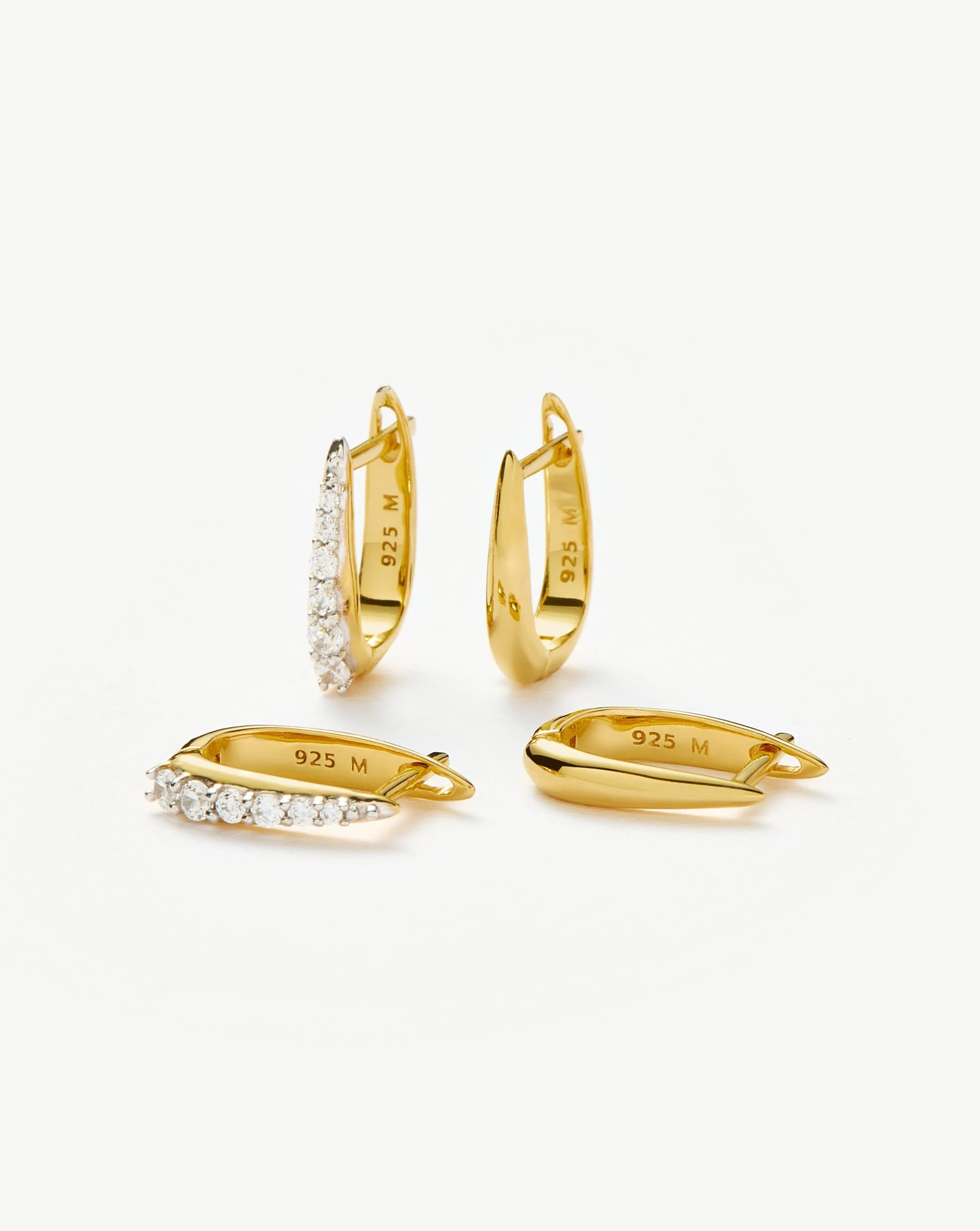 Claw Pave Huggies Earring Set | 18ct Gold Plated Vermeil/Pavé Earrings | Missoma US