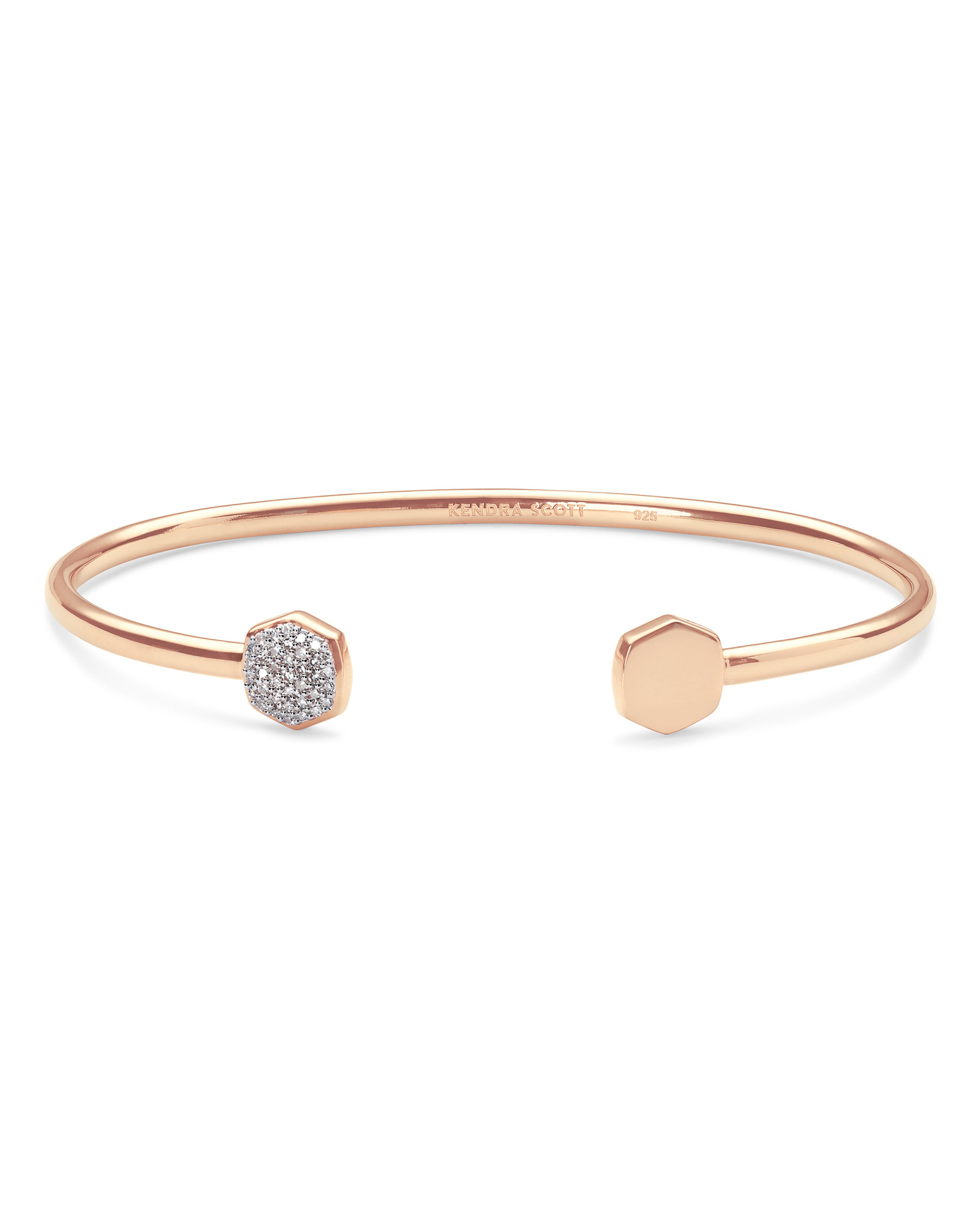 Davis 18k Rose Gold Vermeil Cuff Bracelet in White Diamond | Kendra Scott