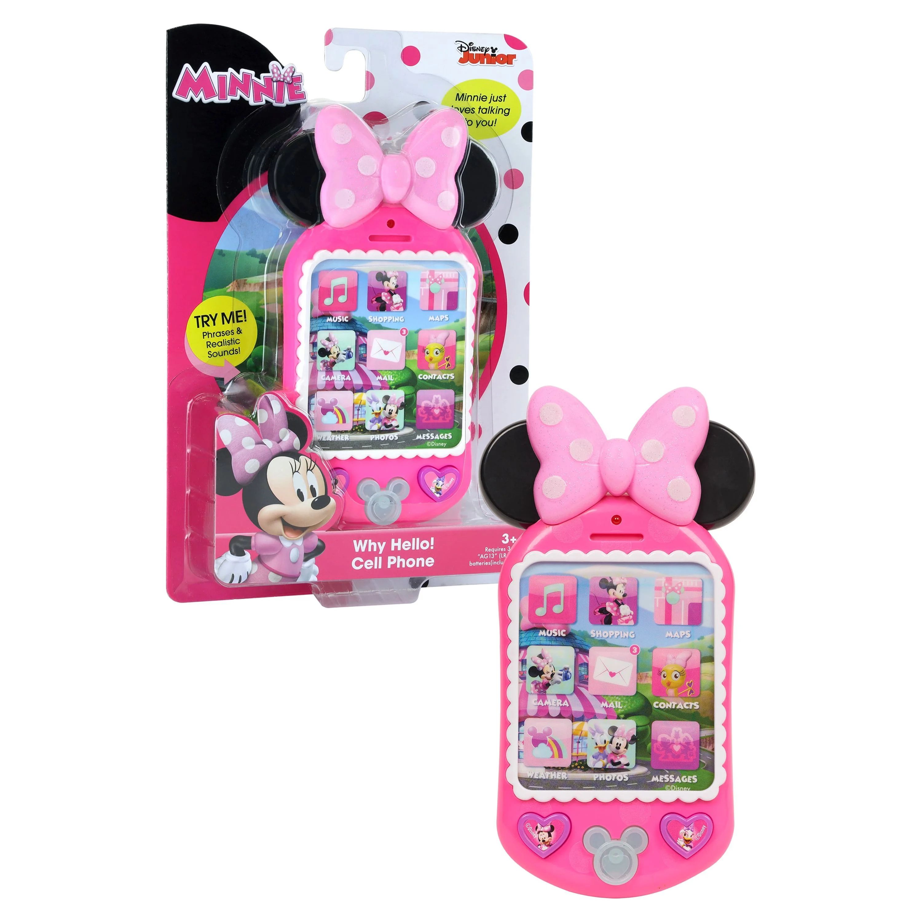 Minnie Bow-Tique Why Hello Pretend Play Cell Phone, Lights and Sounds,  Kids Toys for Ages 3 Up, ... | Walmart (US)