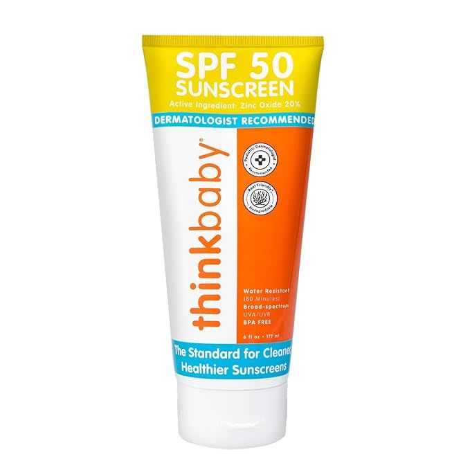Thinkbaby SPF 50+ Baby Sunscreen – Safe, Natural Sunblock for Babies - Water Resistant Sun Crea... | Amazon (US)