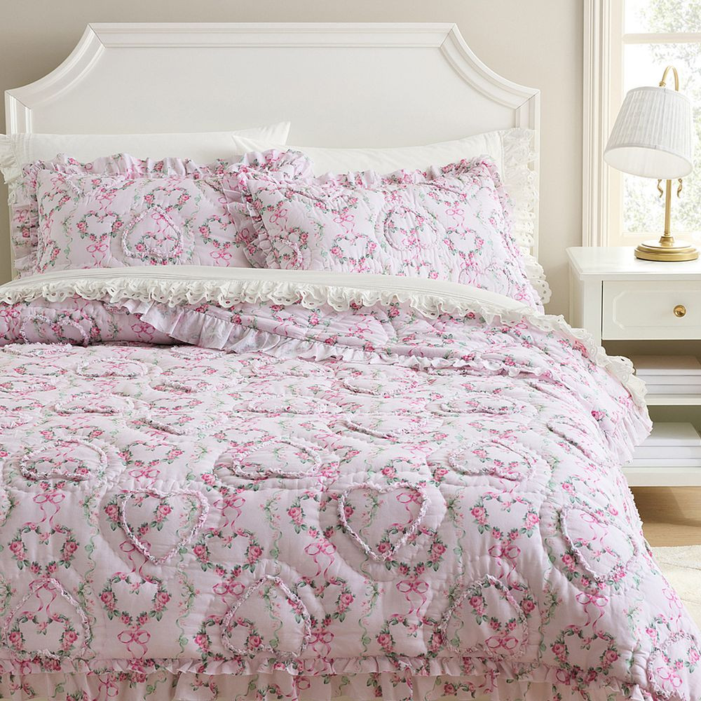 LoveShackFancy Floral Heart Quilt | Pottery Barn Teen