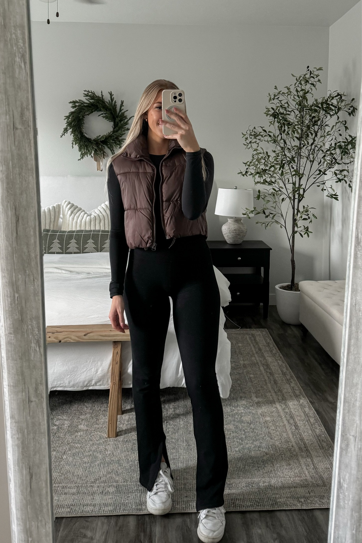 Casual athleisure ootd! Fabletics ribbed set + brown vest from Amazon. 

#LTKfindsunder100 #LTKfindsunder50 #LTKsalealert