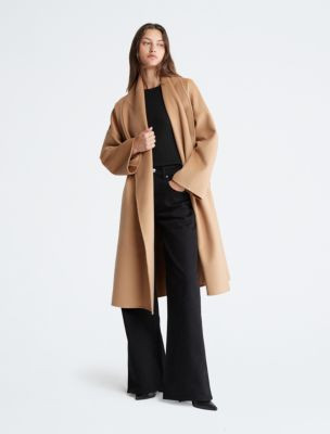 Long Wool Blend Wrap Coat | Calvin Klein | Calvin Klein (US)