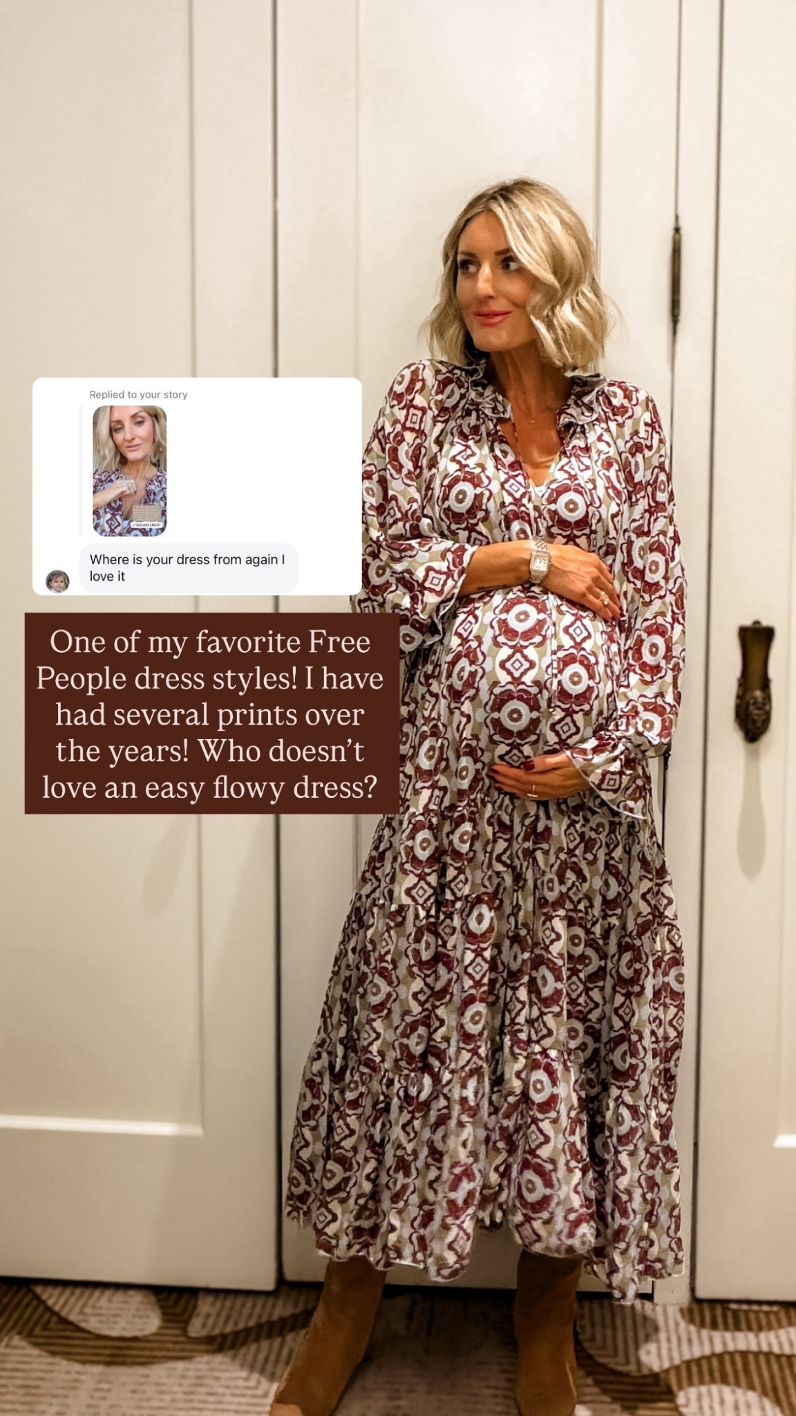 This dress style from Free People has been one of my favorites over the years! They come out with new prints & I love this one for the fall! Works great with a bump too! Wearing XS! 

Loverly Grey, free people, maxi dress, fall dress, maternity, fall outfit 

#LTKSeasonal