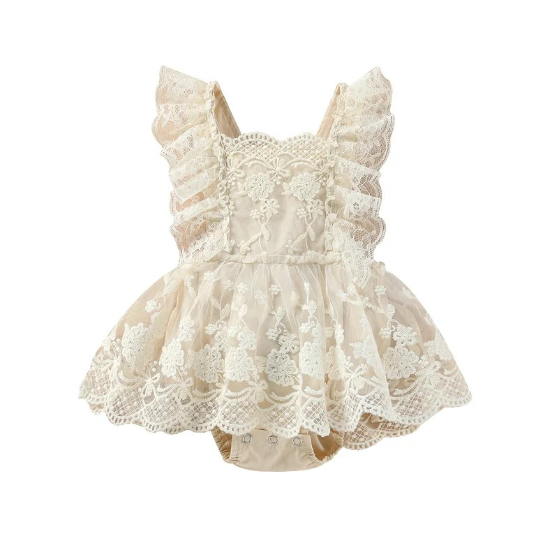Baby Girl Lace Romper Dress Boho Clothes Newborn Cake Smash Photography Outfits 0-3 Months - Walm... | Walmart (US)