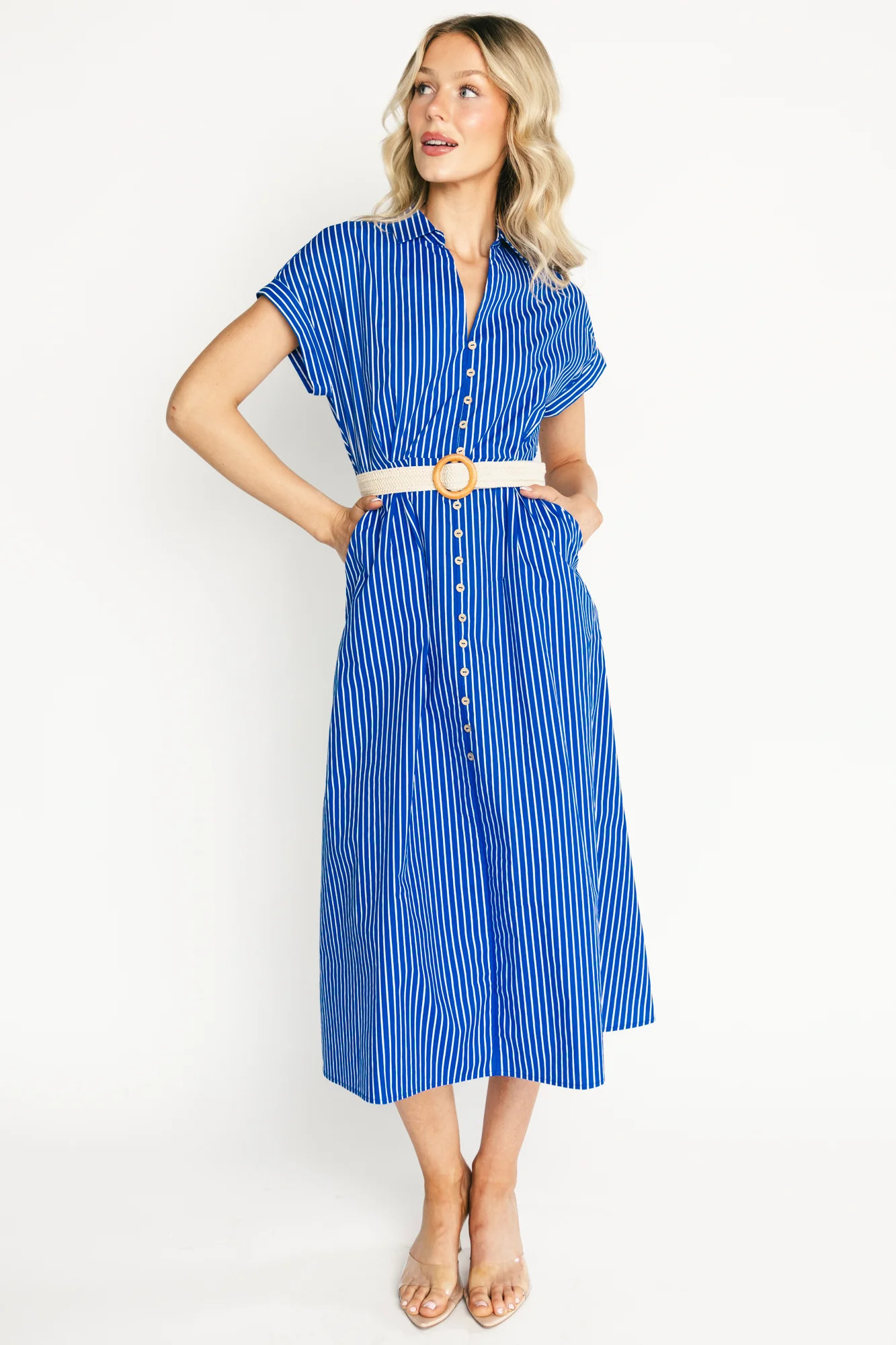 Pyper Midi Dress — Blue Stripe Cotton Midi | Baltic Born | Baltic Born