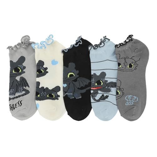 Bioworld How To Train Your Dragon Toothless Character Art Women's 5-Pair Ankle Socks | Amazon (US)