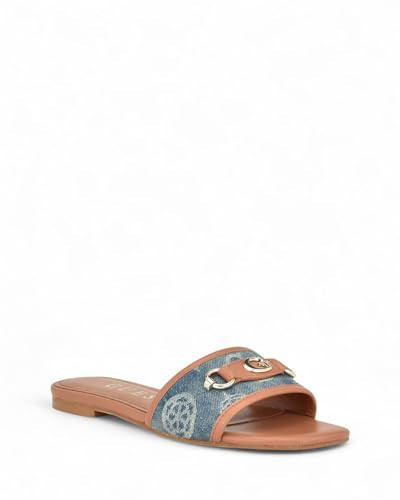 GUESS Women's Hammi Flat Sandal, Blue Denim 420, 5.5 | Amazon (US)