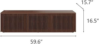 FUQIAOTEC Modern Mid Century Low TV Stand, 60" W Wood Walnut Media Console for 55 inch TV, Farmho... | Amazon (US)
