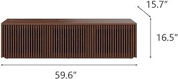 FUQIAOTEC Modern Mid Century Low TV Stand, 60" W Wood Walnut Media Console for 55 inch TV, Farmho... | Amazon (US)