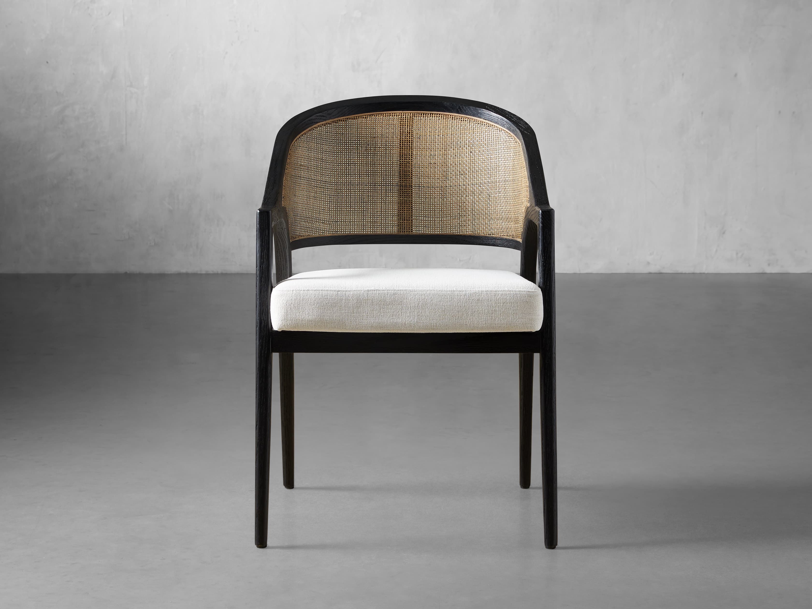 Aimee Arm Chair in Black Drifted | Arhaus