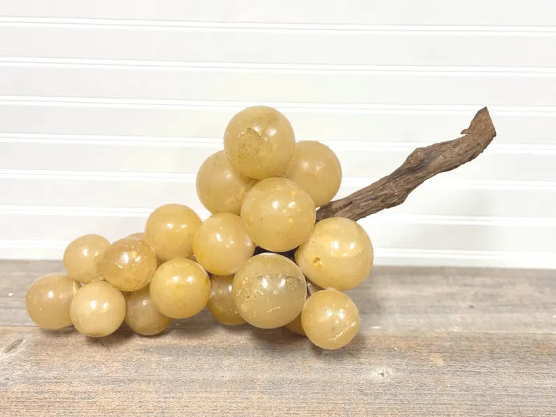 Vintage Alabaster Grapes Large Cluster of MCM Grapes Vintage Italian Carved Alabaster Grape Clust... | Etsy (US)