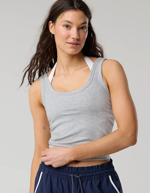 OFFLINE By Aerie Thumbs Up Square Neck Tank Top | Aerie