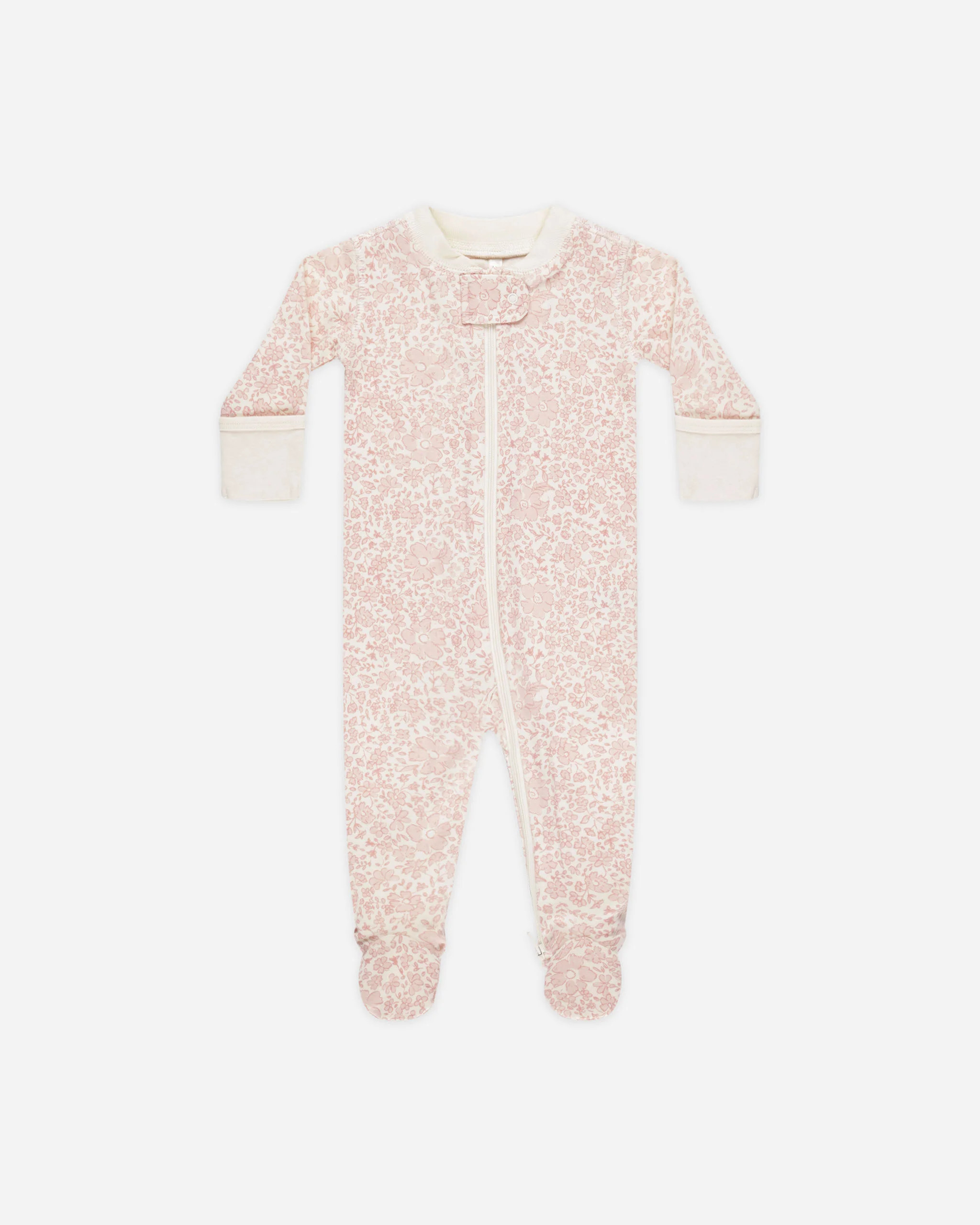 Zip Long Sleeve Sleeper Footie || Pink Blossom | Rylee + Cru