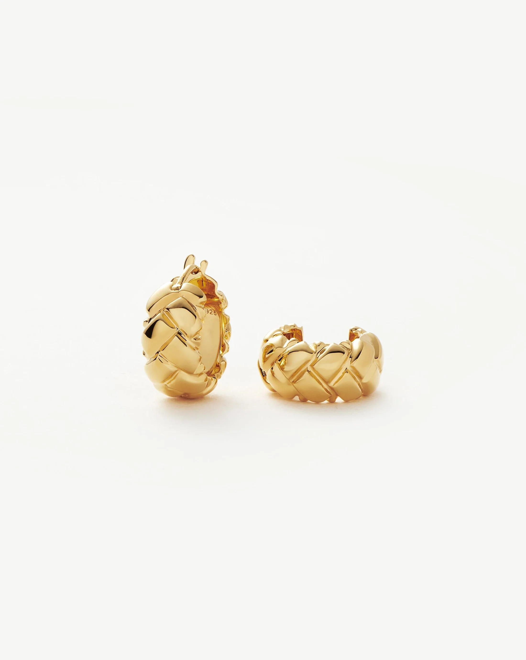 Lucy Williams Waffle Mini Hoop Earrings - 18ct Gold Vermeil | Missoma UK