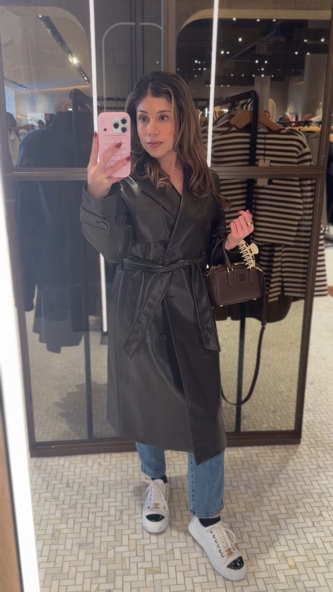 Aritzia sale alert: black leather trench coat (wearing size 2XS) 

#LTKootd #LTKSaleAlert #LTKCyberWeek