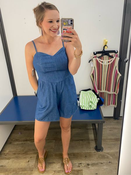 Denim romper at old navy is so cute and can be worn so many different ways this summer!! 