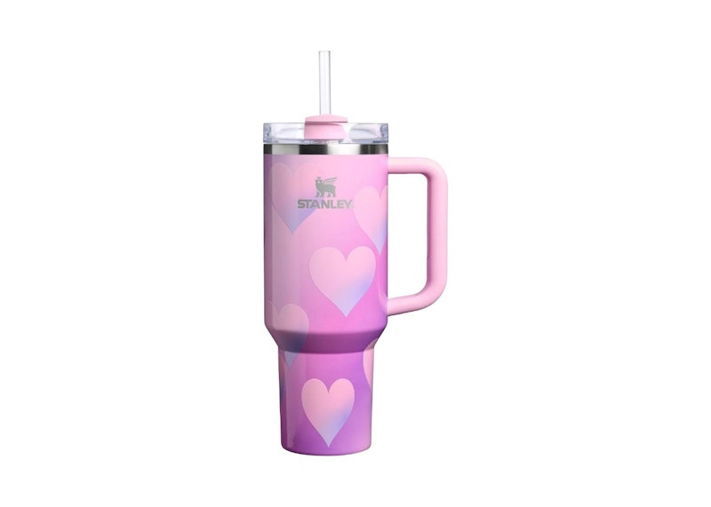 Stanley Target Exclusive Valentines Day Collection Flowstate Quencher 40oz Tumbler in Powder Pink Heart Gradient | StockX