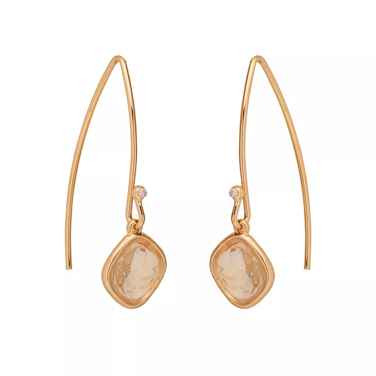 LC Lauren Conrad Gold Tone Simulated Crystal Nickel Free Drop Earrings | Kohl's