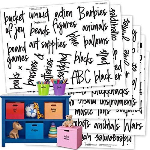 Talented Kitchen 147 Playroom & Crafts Organization Labels. Black on Clear Preprinted Stickers. W... | Amazon (US)