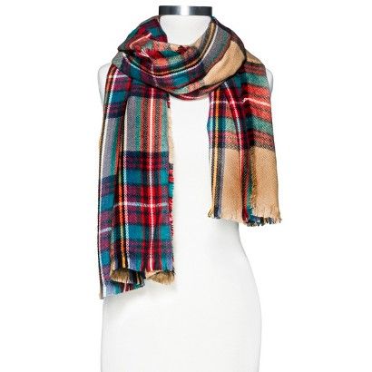 Oversized Plaid Scarf - Multicolored | Target