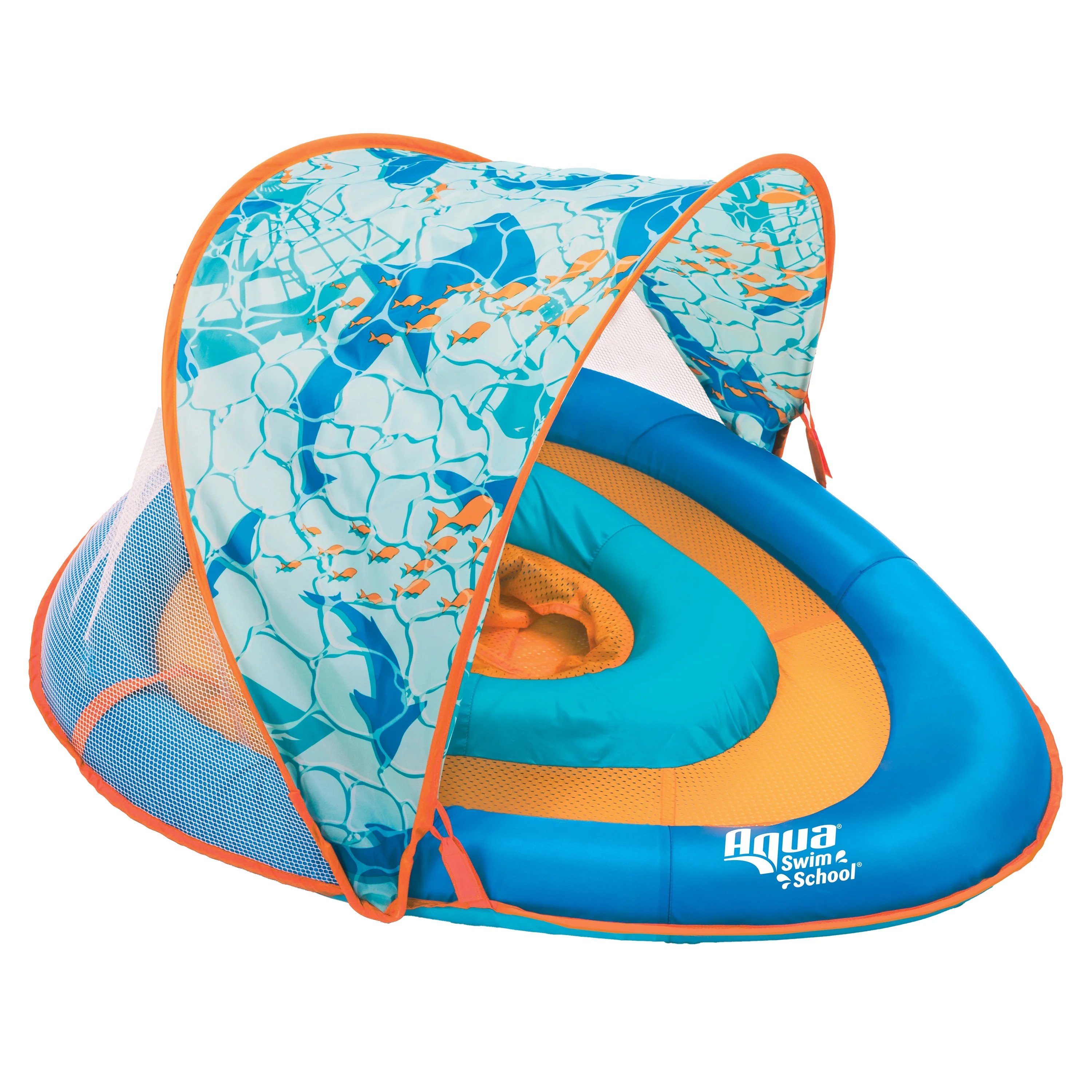 Aqua SwimSchool Grow-with-Me BabyBoat Pool Float for Infants 6-24 Months, Blue Shark | Walmart (US)