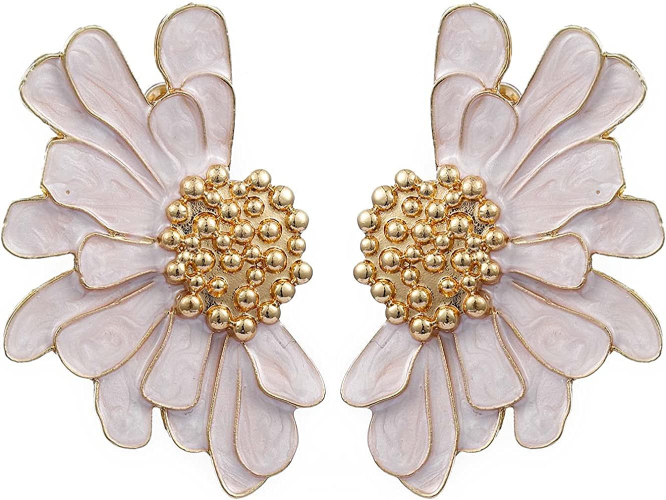 Aksod Vintage Flower Stud Earrings Exaggerated Oversized Daisy Flower Earrings Statement Jewelry ... | Amazon (US)