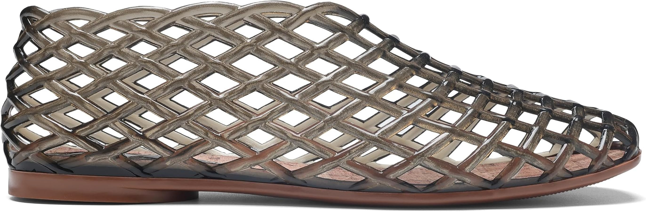 Jelly Mesh Ballet Flats for Women Clear Hollow Jelly Sandals Beach Ballerina Jellies Shoes | Amazon (US)
