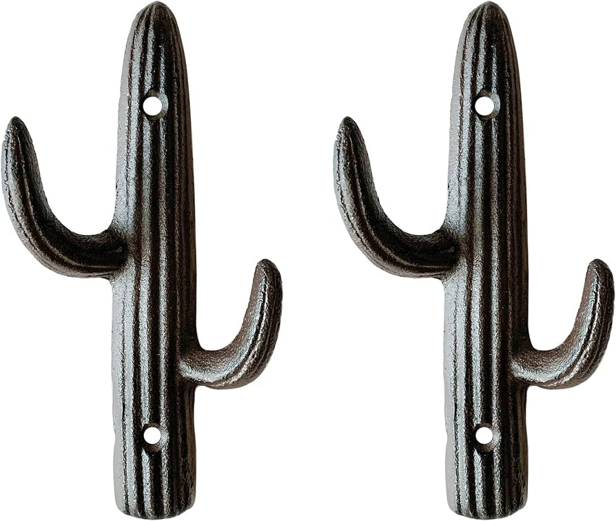 Rustic Cactus-Shaped Decorative Wall Hook Rack Hangers for Hanging Clothes, Coats, Towels, Keys, ... | Amazon (US)