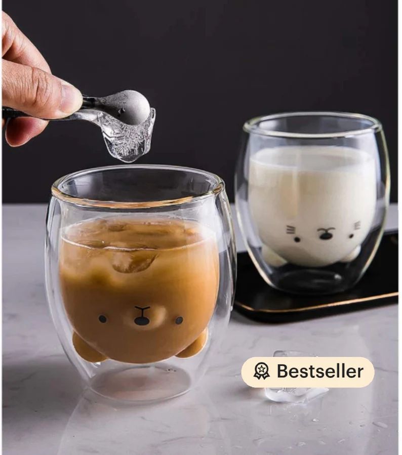 Bear and Cat Coffee Mug / Coffee Cup / Glass / Gift Mug / Tea | Etsy | Etsy (US)