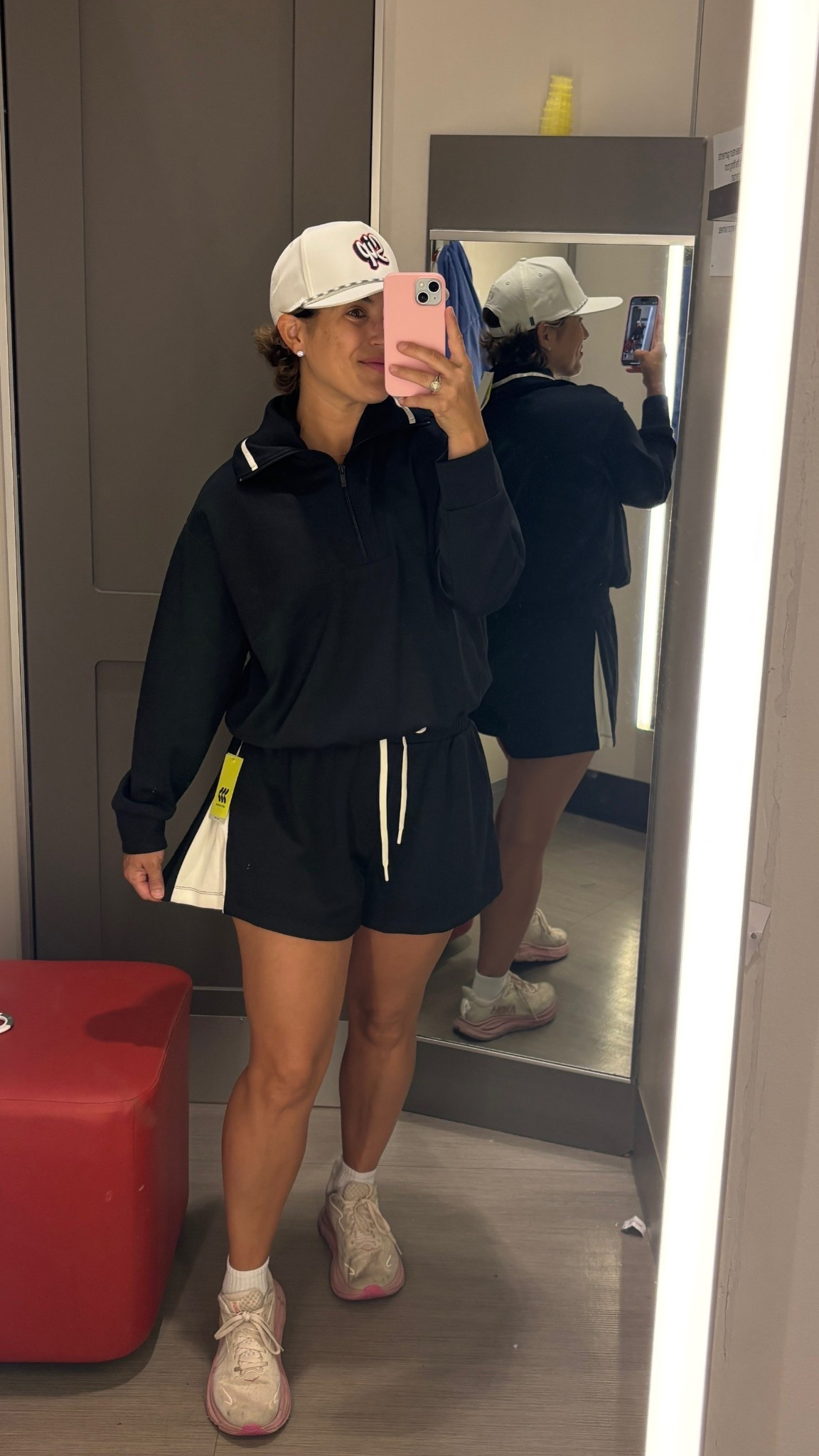 This easy set from @Target is one of those throw on and go outfits that still looks put together. The shorts are flowy and comfy, and the quarter zip is lightweight with the cutest bubble hem - perfect for busy days or layering this season. Shorts fit TTS and I sized up to a medium in the pullover for that relaxed, slightly oversized feel 🖤

#LTKActive #LTKmomlife #LTKootd