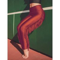 Brown Fringe Pants - Yoga Pants Boho Festival Yoga Rust | Etsy (US)