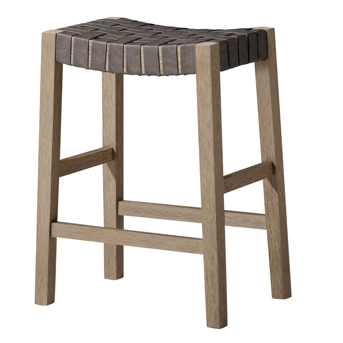 Maven Lane Emerson Kitchen Stool with Marksman Saddle Vegan Leather | Target