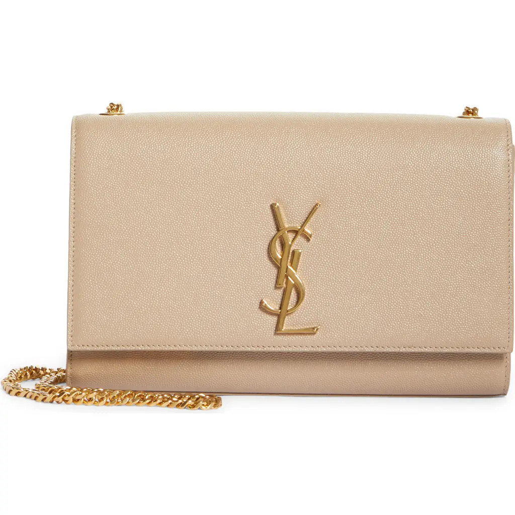Saint Laurent Medium Kate Leather Chain Shoulder Bag in Dark Beige at Nordstrom | Nordstrom