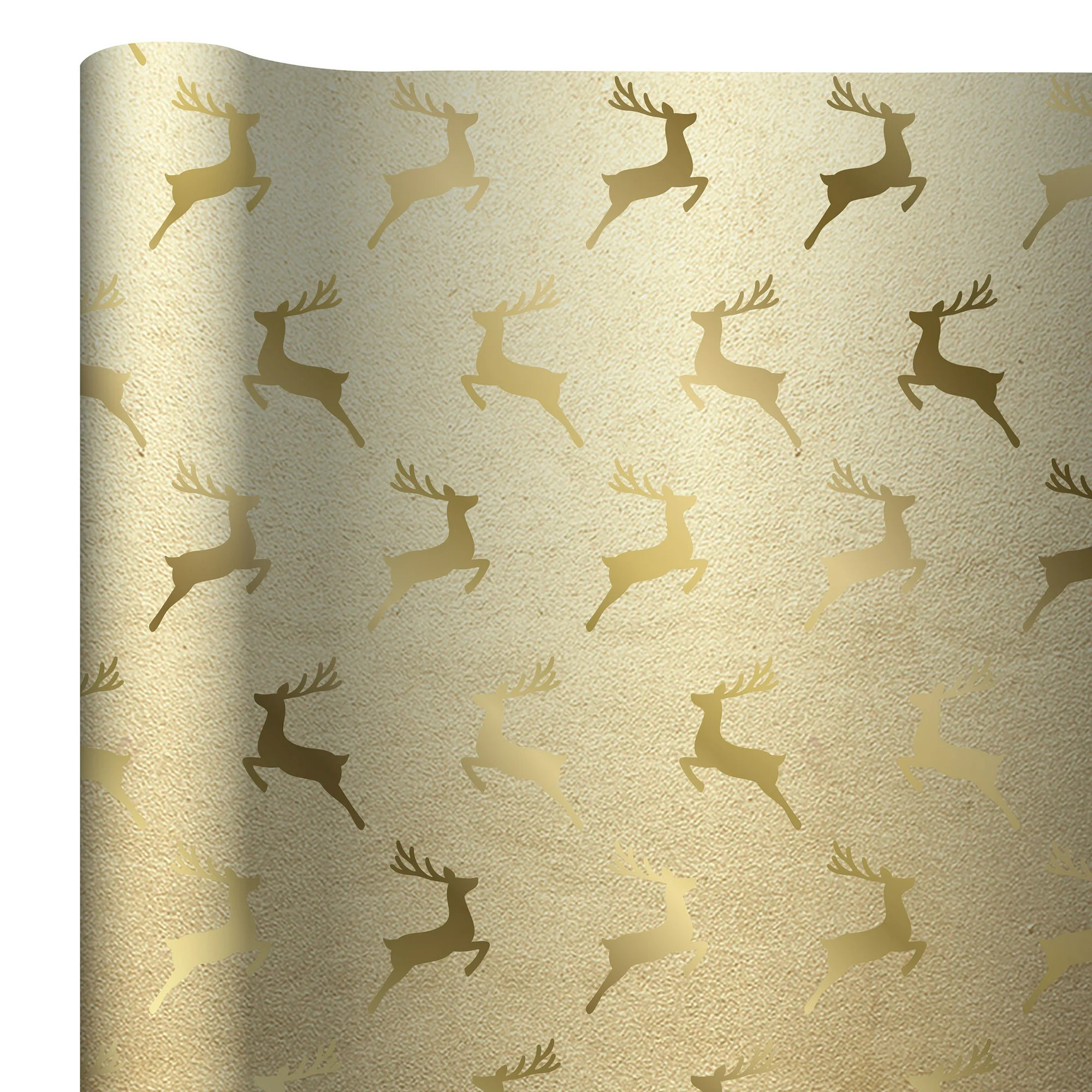 Gold Deer Premium Heavyweight Christmas Wrapping Paper, 25 sq ft, by My Texas House | Walmart (US)