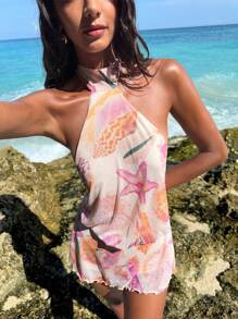 Opulessa Knitted Halter Backless Mini Dress For Women Summer Dresses For Women | SHEIN