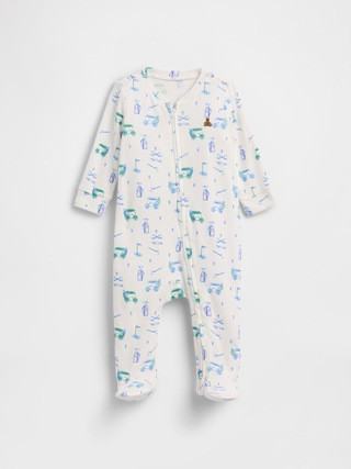 Baby Print Two-Way Zip One-Piece | Gap Factory